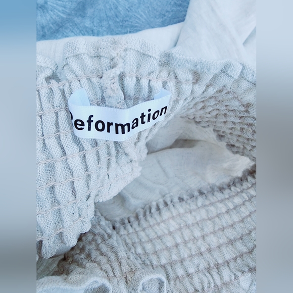 $278 NWT Reformation SET OF 2 Mora Linen Oatmeal Top Pants USA MADE Size M - Picture 8 of 11